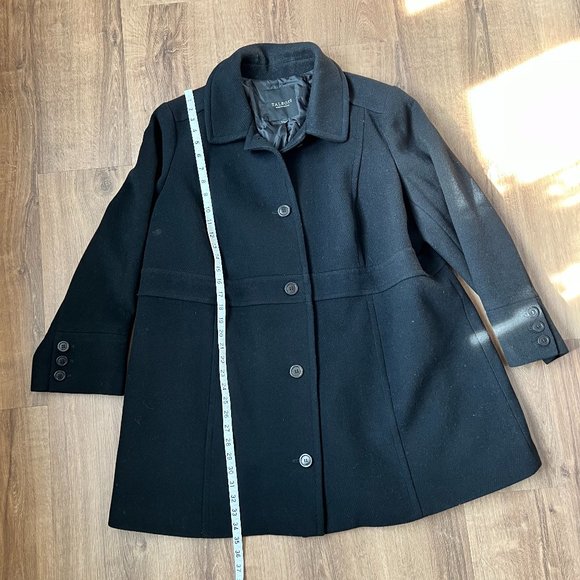 EUC Talbots Black Wool Blend Car Coat Sz XL - Picture 8 of 15